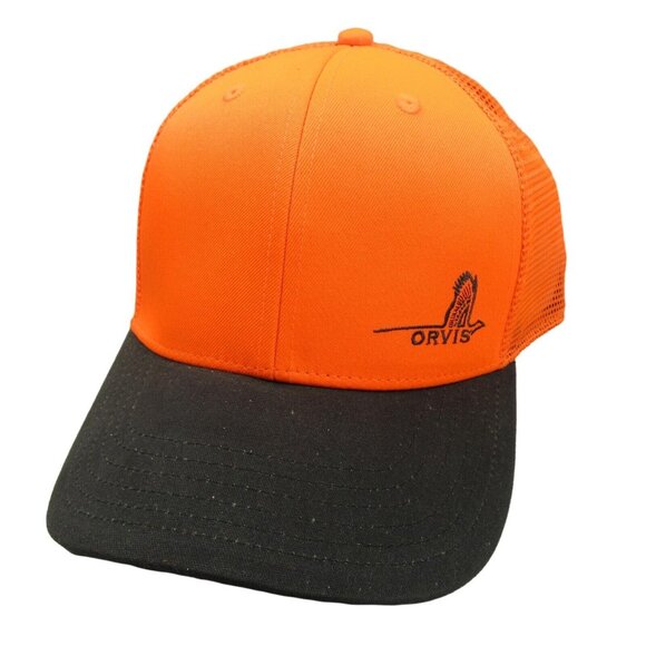 Orvis Other - Orvis Pheasant Logo Orange Mesh Trucker Hat Cap Men's Snapback NEW